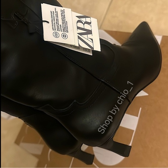 ZARA LEATHER COWBOY HEELED ANKLE BOOTS style leather bloggers favorite - Picture 12 of 12